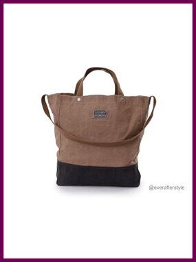 Waxed Canvas Tote Bag Large Heavy Duty Reusable Grocery Shopping Bag